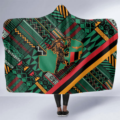 Zambia Victoria Falls Hooded Blanket Indigenous Wild Animal Skins Tribal Patchwork