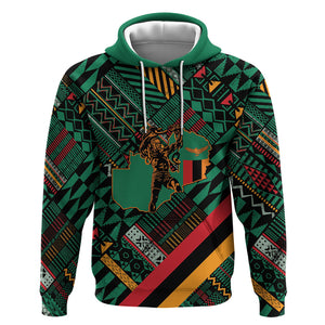 Zambia Victoria Falls Hoodie Indigenous Wild Animal Skins Tribal Patchwork
