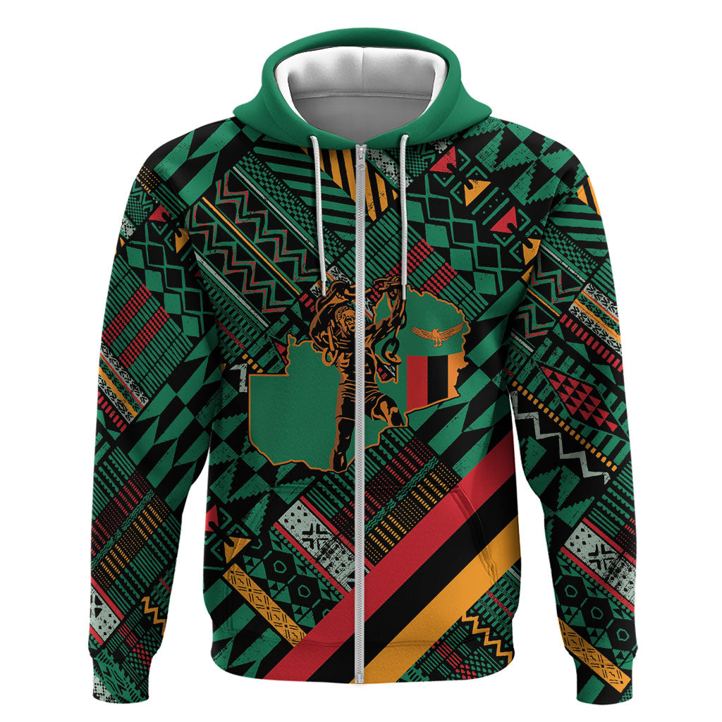 Zambia Victoria Falls Hoodie Indigenous Wild Animal Skins Tribal Patchwork
