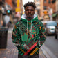 Zambia Victoria Falls Hoodie Indigenous Wild Animal Skins Tribal Patchwork