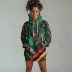 Zambia Victoria Falls Hoodie Dress Indigenous Wild Animal Skins Tribal Patchwork
