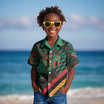 Zambia Victoria Falls Kid Hawaiian Shirt Indigenous Wild Animal Skins Tribal Patchwork