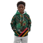 Zambia Victoria Falls Kid Hoodie Indigenous Wild Animal Skins Tribal Patchwork