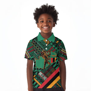 Zambia Victoria Falls Kid Polo Shirt Indigenous Wild Animal Skins Tribal Patchwork