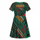 Zambia Victoria Falls Kid Short Sleeve Dress Indigenous Wild Animal Skins Tribal Patchwork