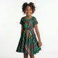 Zambia Victoria Falls Kid Short Sleeve Dress Indigenous Wild Animal Skins Tribal Patchwork