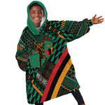 Zambia Victoria Falls Kid Wearable Blanket Hoodie Indigenous Wild Animal Skins Tribal Patchwork
