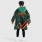 Zambia Victoria Falls Kid Wearable Blanket Hoodie Indigenous Wild Animal Skins Tribal Patchwork