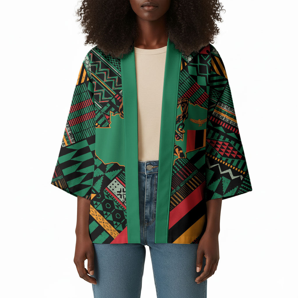 Zambia Victoria Falls Kimono Indigenous Wild Animal Skins Tribal Patchwork