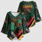 Zambia Victoria Falls Kimono Sleeve Blouse Indigenous Wild Animal Skins Tribal Patchwork