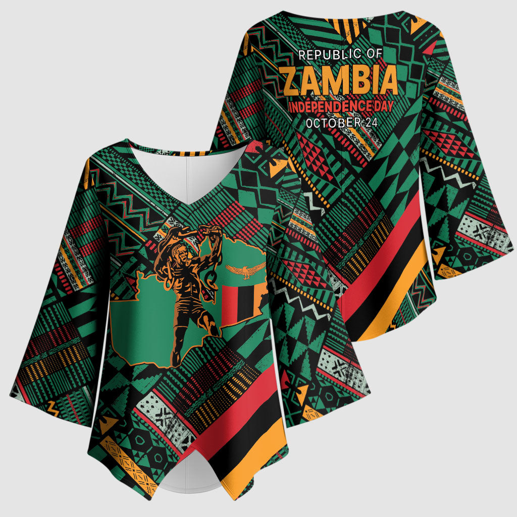 Zambia Victoria Falls Kimono Sleeve Blouse Indigenous Wild Animal Skins Tribal Patchwork