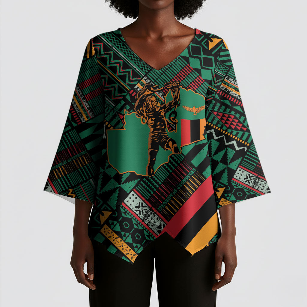 Zambia Victoria Falls Kimono Sleeve Blouse Indigenous Wild Animal Skins Tribal Patchwork