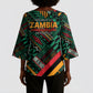 Zambia Victoria Falls Kimono Sleeve Blouse Indigenous Wild Animal Skins Tribal Patchwork