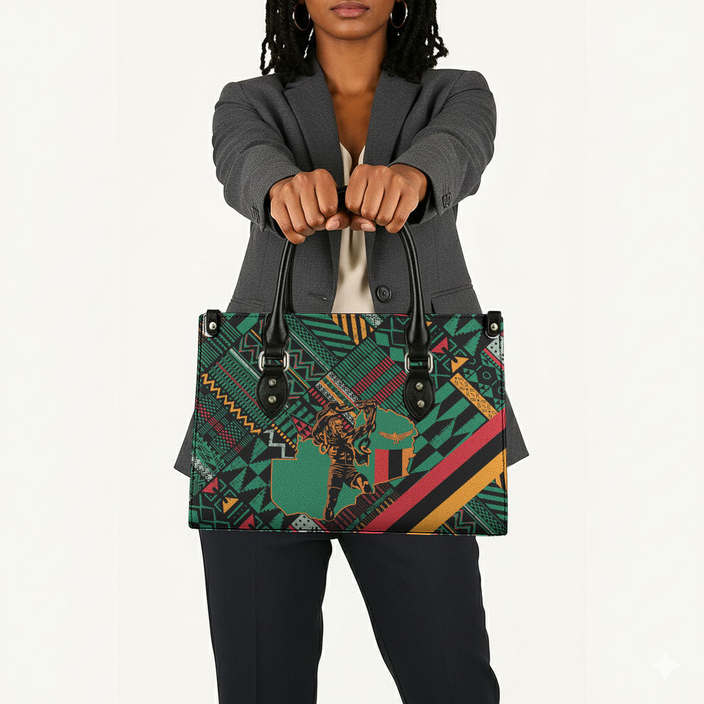 Zambia Victoria Falls Leather Bag Indigenous Wild Animal Skins Tribal Patchwork