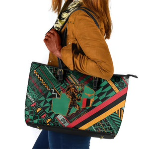 Zambia Victoria Falls Leather Tote Bag Indigenous Wild Animal Skins Tribal Patchwork