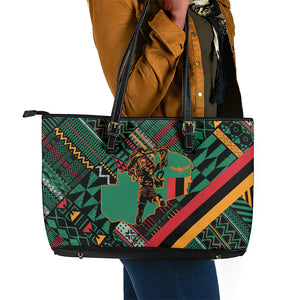 Zambia Victoria Falls Leather Tote Bag Indigenous Wild Animal Skins Tribal Patchwork