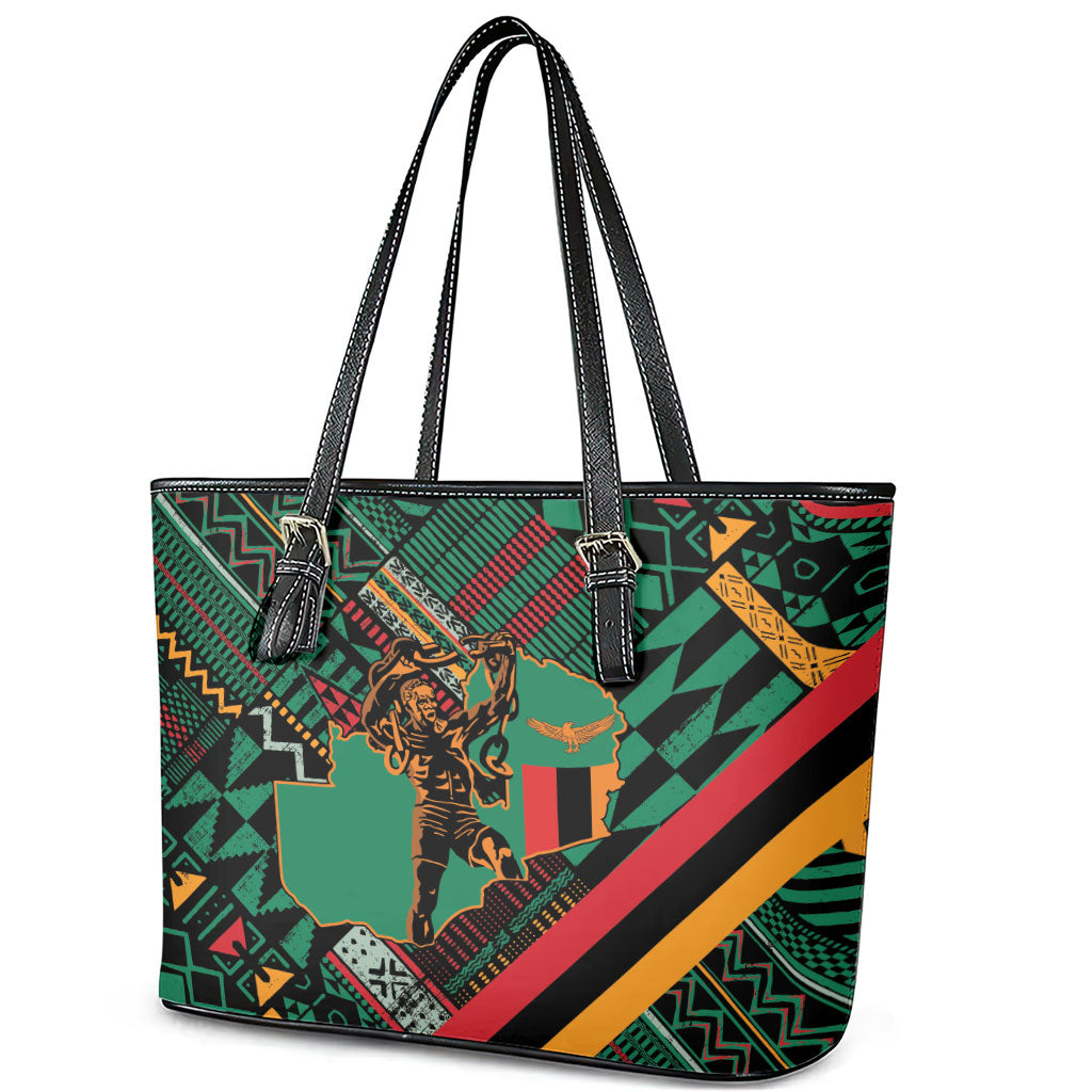 Zambia Victoria Falls Leather Tote Bag Indigenous Wild Animal Skins Tribal Patchwork