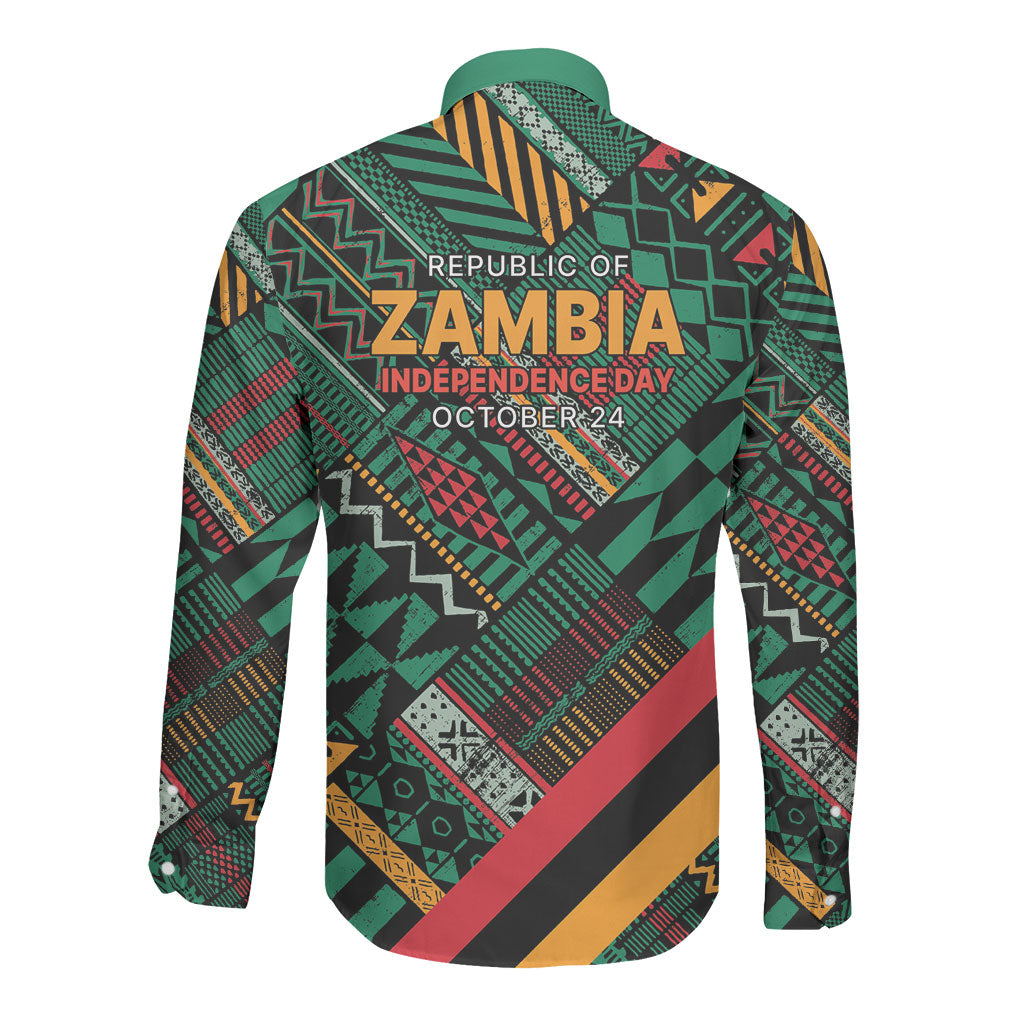 Zambia Victoria Falls Long Sleeve Button Shirt Indigenous Wild Animal Skins Tribal Patchwork