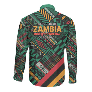 Zambia Victoria Falls Long Sleeve Button Shirt Indigenous Wild Animal Skins Tribal Patchwork