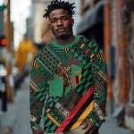 Zambia Victoria Falls Long Sleeve Shirt Indigenous Wild Animal Skins Tribal Patchwork