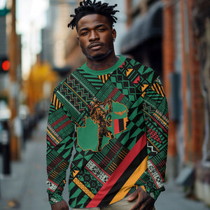 Zambia Victoria Falls Long Sleeve Shirt Indigenous Wild Animal Skins Tribal Patchwork