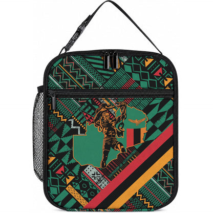 Zambia Victoria Falls Lunch Bag Indigenous Wild Animal Skins Tribal Patchwork