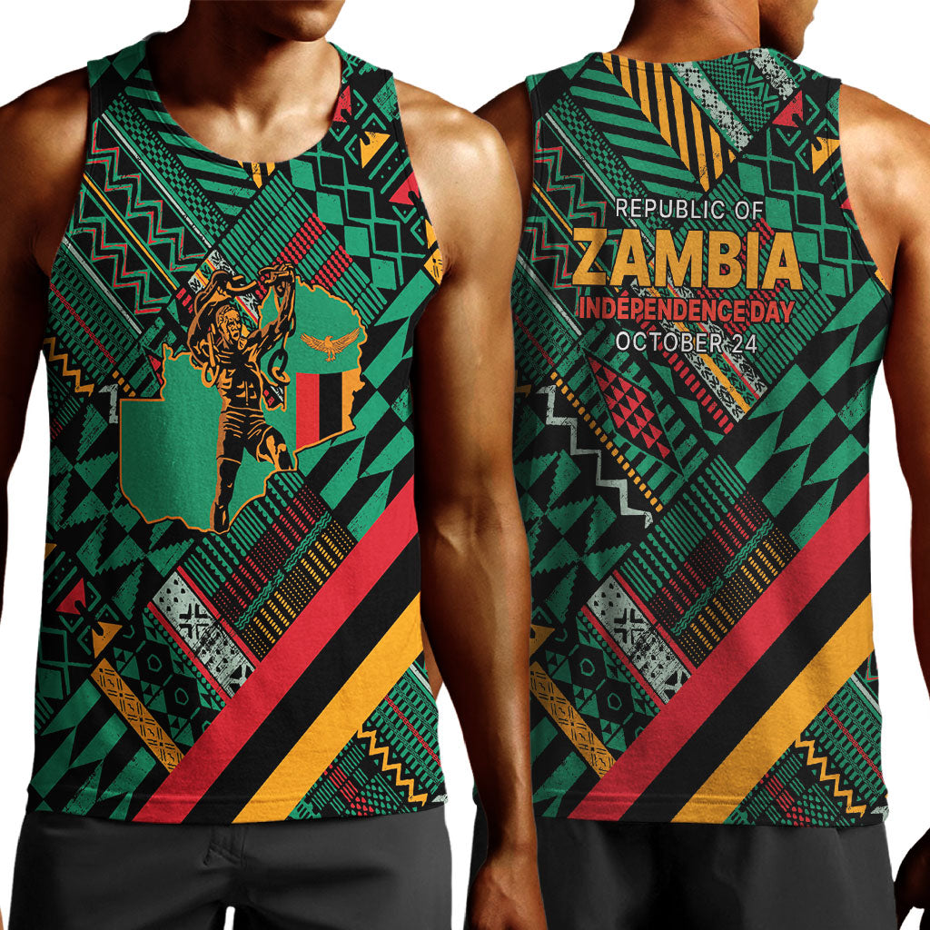 Zambia Victoria Falls Men Tank Top Indigenous Wild Animal Skins Tribal Patchwork