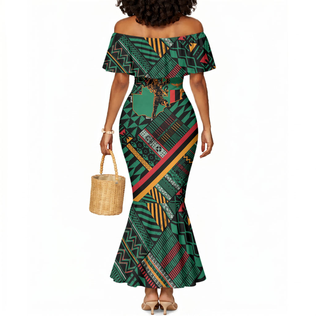 Zambia Victoria Falls Mermaid Dress Indigenous Wild Animal Skins Tribal Patchwork