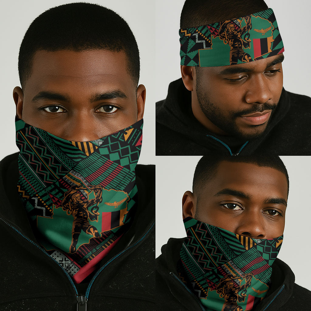 Zambia Victoria Falls Neck Gaiter Indigenous Wild Animal Skins Tribal Patchwork