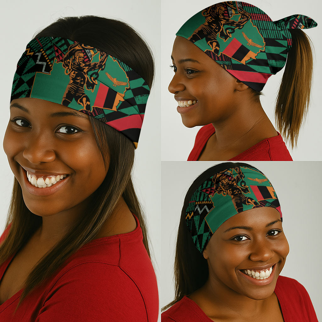 Zambia Victoria Falls Neck Gaiter Indigenous Wild Animal Skins Tribal Patchwork