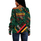 Zambia Victoria Falls Off Shoulder Sweater Indigenous Wild Animal Skins Tribal Patchwork