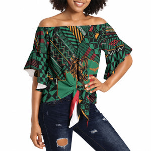 Zambia Victoria Falls Off Shoulder Wrap Waist Top Indigenous Wild Animal Skins Tribal Patchwork