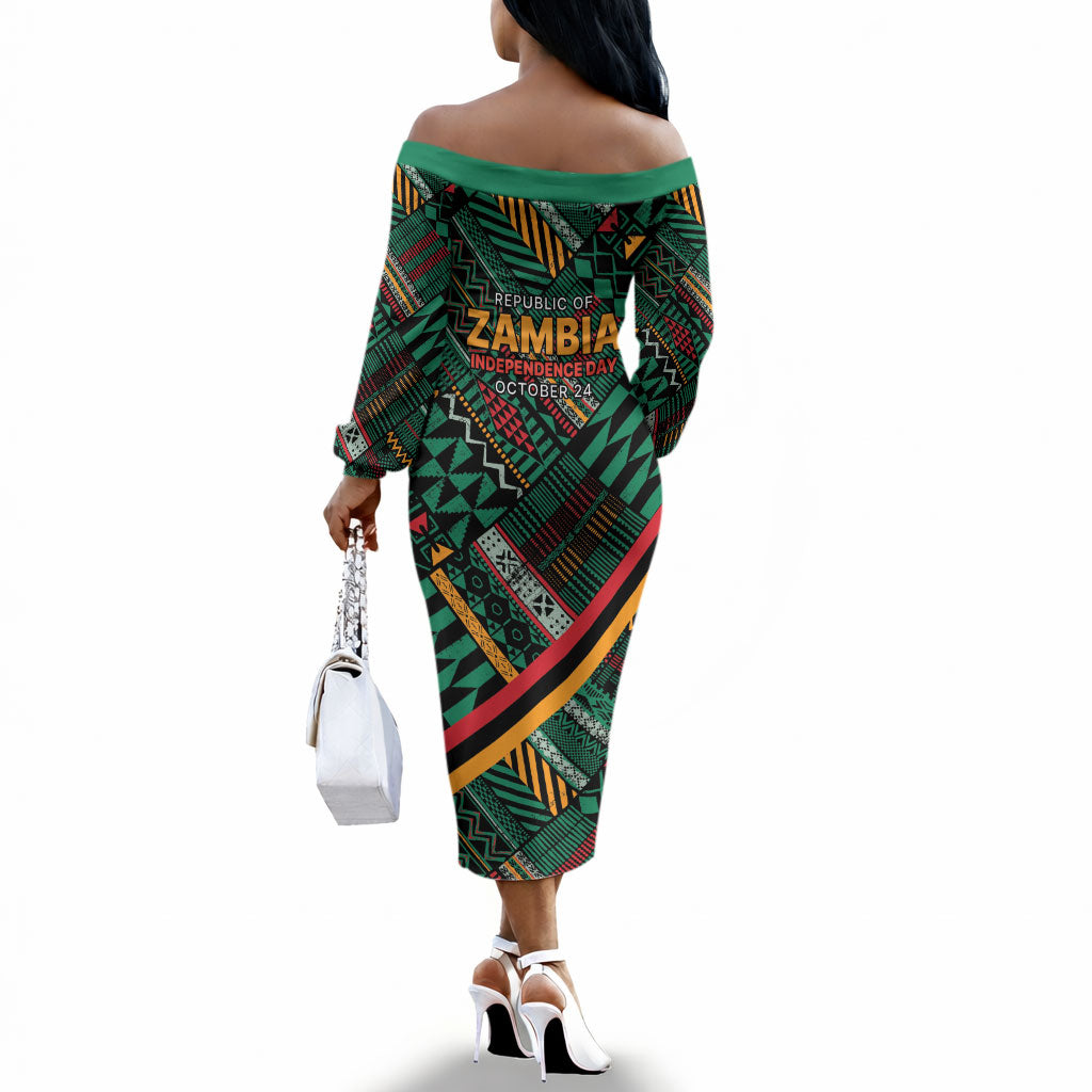 Zambia Victoria Falls Off The Shoulder Long Sleeve Dress Indigenous Wild Animal Skins Tribal Patchwork