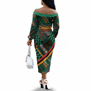 Zambia Victoria Falls Off The Shoulder Long Sleeve Dress Indigenous Wild Animal Skins Tribal Patchwork