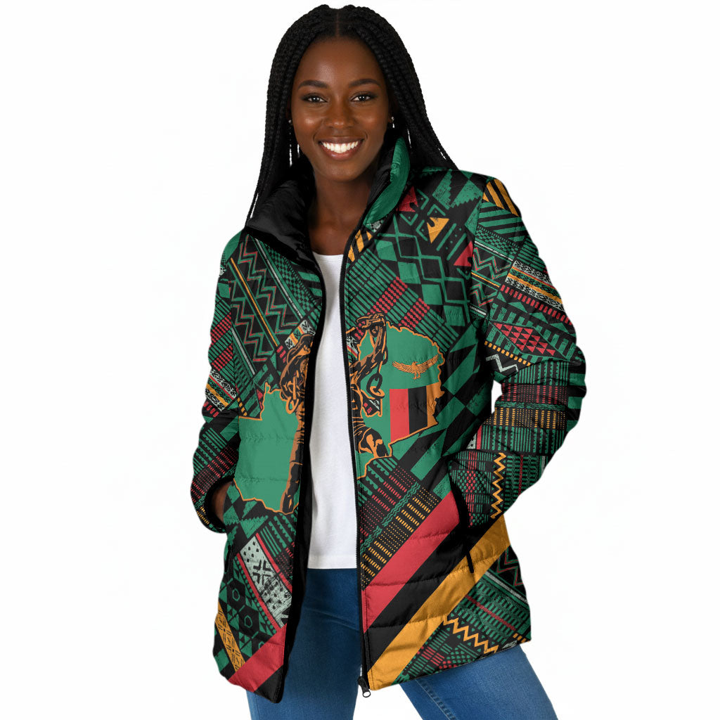 Zambia Victoria Falls Padded Jacket Indigenous Wild Animal Skins Tribal Patchwork