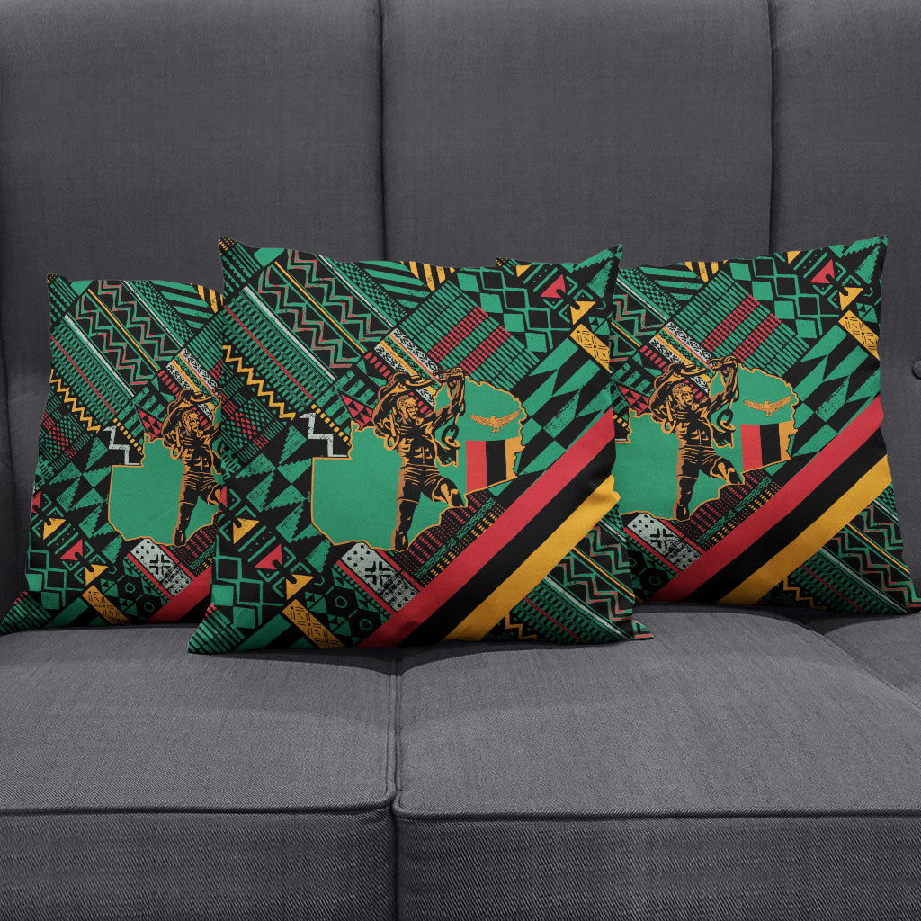 Zambia Victoria Falls Pillow Cover Indigenous Wild Animal Skins Tribal Patchwork