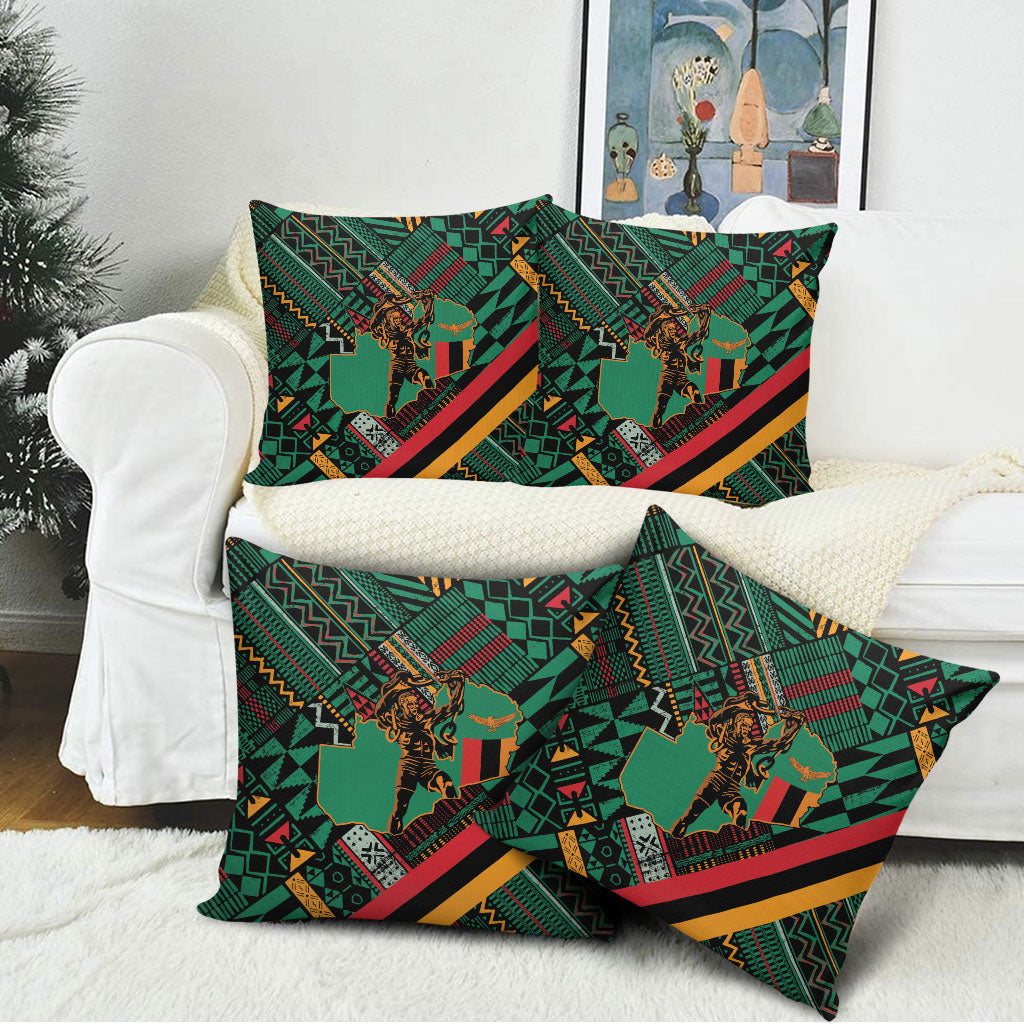 Zambia Victoria Falls Pillow Cover Indigenous Wild Animal Skins Tribal Patchwork