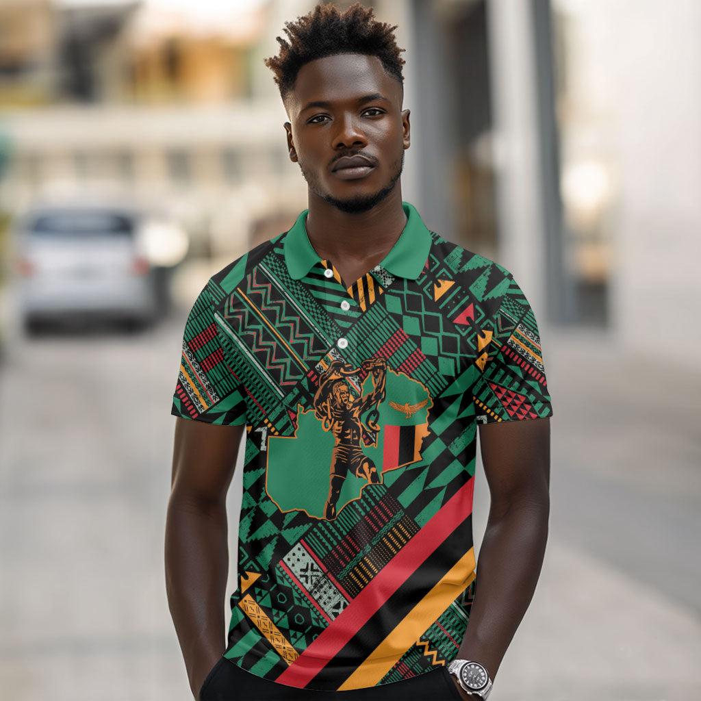 Zambia Victoria Falls Polo Shirt Indigenous Wild Animal Skins Tribal Patchwork