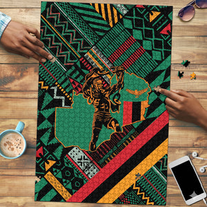 Zambia Victoria Falls Puzzle Indigenous Wild Animal Skins Tribal Patchwork