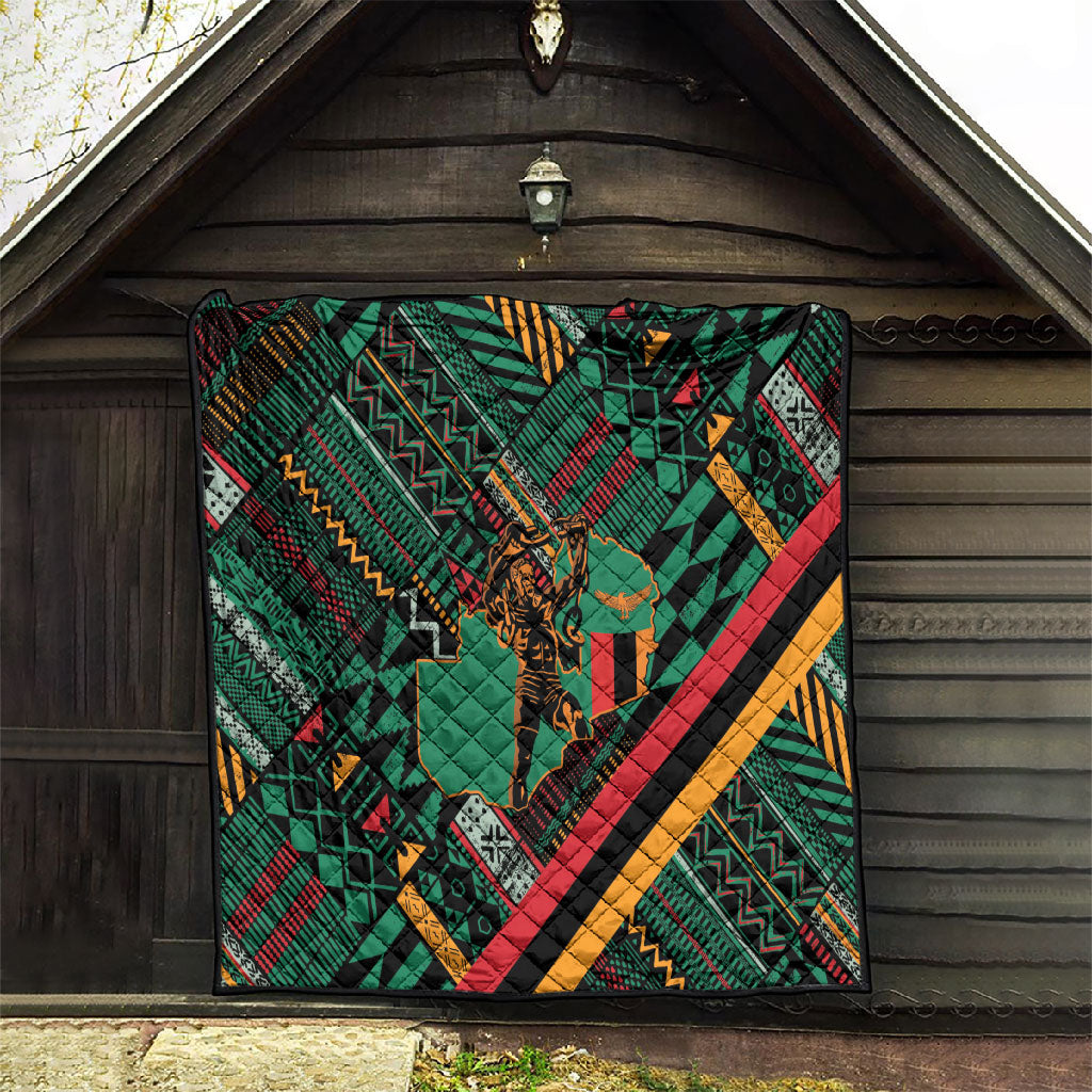 Zambia Victoria Falls Quilt Indigenous Wild Animal Skins Tribal Patchwork