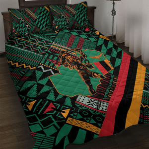 Zambia Victoria Falls Quilt Bed Set Indigenous Wild Animal Skins Tribal Patchwork