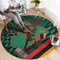 Zambia Victoria Falls Round Carpet Indigenous Wild Animal Skins Tribal Patchwork