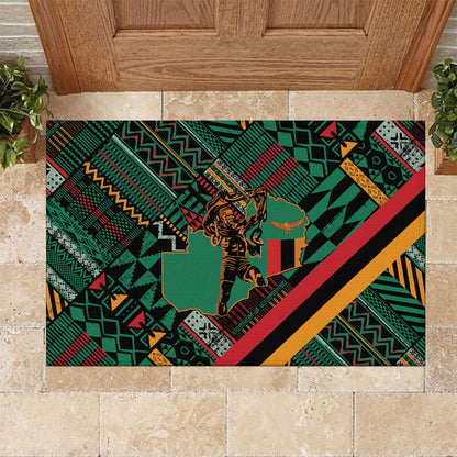 Zambia Victoria Falls Rubber Doormat Indigenous Wild Animal Skins Tribal Patchwork