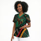 Zambia Victoria Falls Scrub Top Indigenous Wild Animal Skins Tribal Patchwork