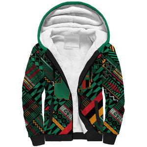 Zambia Victoria Falls Sherpa Hoodie Indigenous Wild Animal Skins Tribal Patchwork
