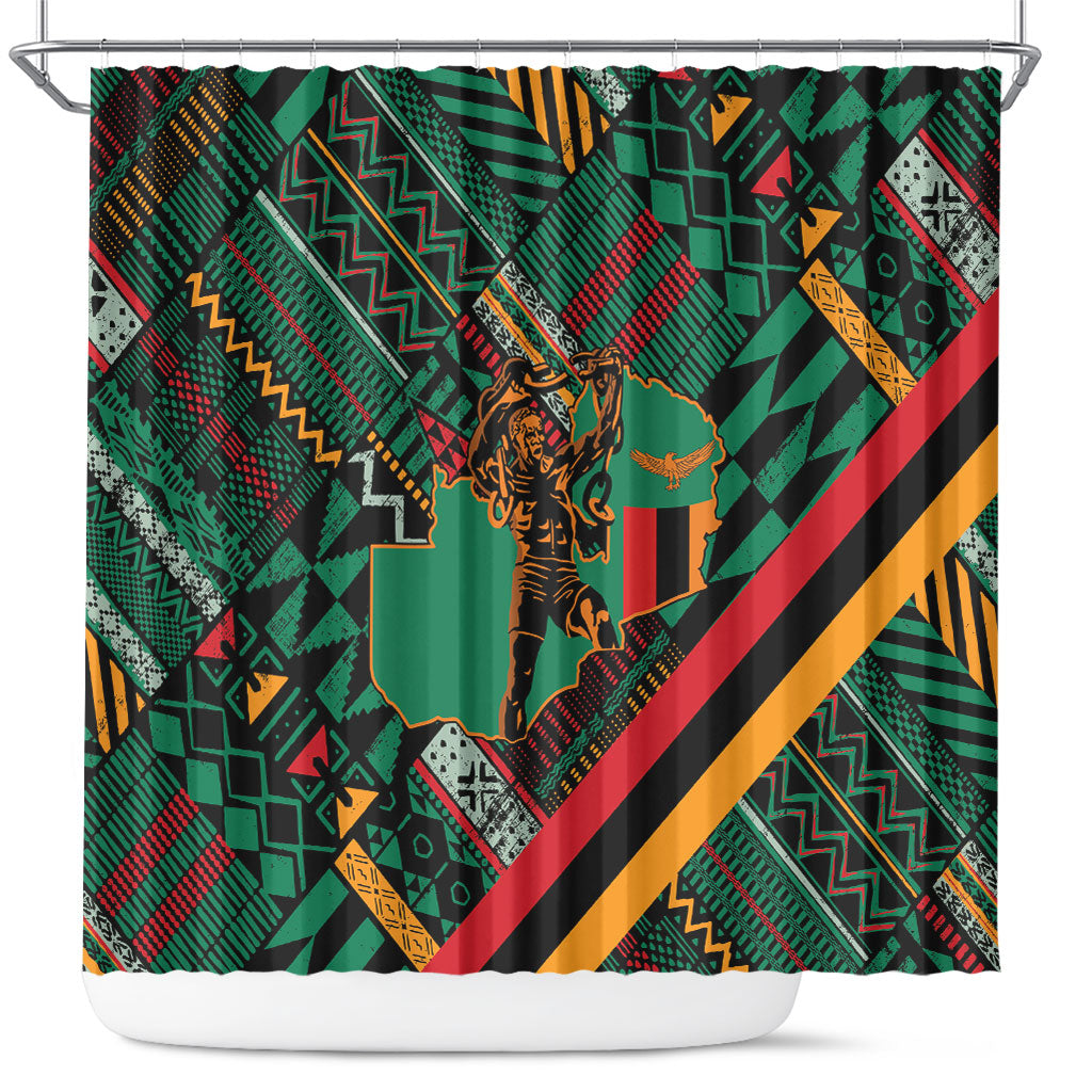 Zambia Victoria Falls Shower Curtain Indigenous Wild Animal Skins Tribal Patchwork