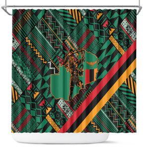 Zambia Victoria Falls Shower Curtain Indigenous Wild Animal Skins Tribal Patchwork