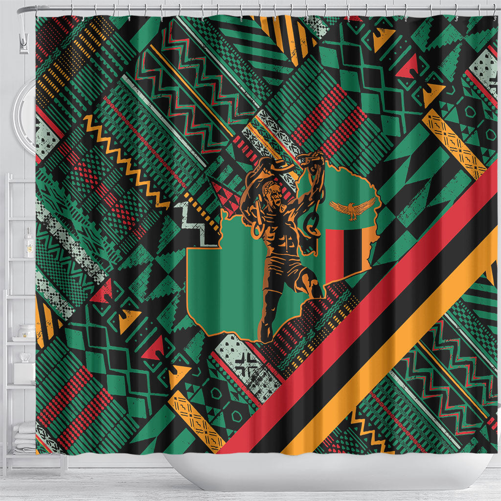 Zambia Victoria Falls Shower Curtain Indigenous Wild Animal Skins Tribal Patchwork