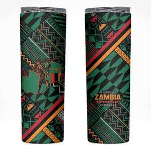 Zambia Victoria Falls Skinny Tumbler Indigenous Wild Animal Skins Tribal Patchwork