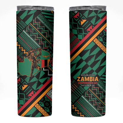 Zambia Victoria Falls Skinny Tumbler Indigenous Wild Animal Skins Tribal Patchwork